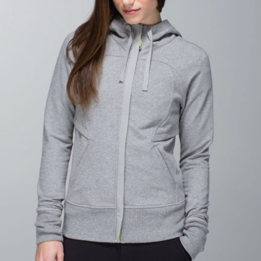 Lululemon After Asana Hoodie Size 8 Heathered Medium Grey